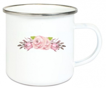 Preview: ♥ Tasse Emailletasse zauberhaftes Pferd Traumpferd Boho Schmetterling Blüten, Wunschname, Einschulung, KITA, Geburtstag, Dankeschön, Abschied, Jubiläum, Geschenk, Becher von Lüttentüddel